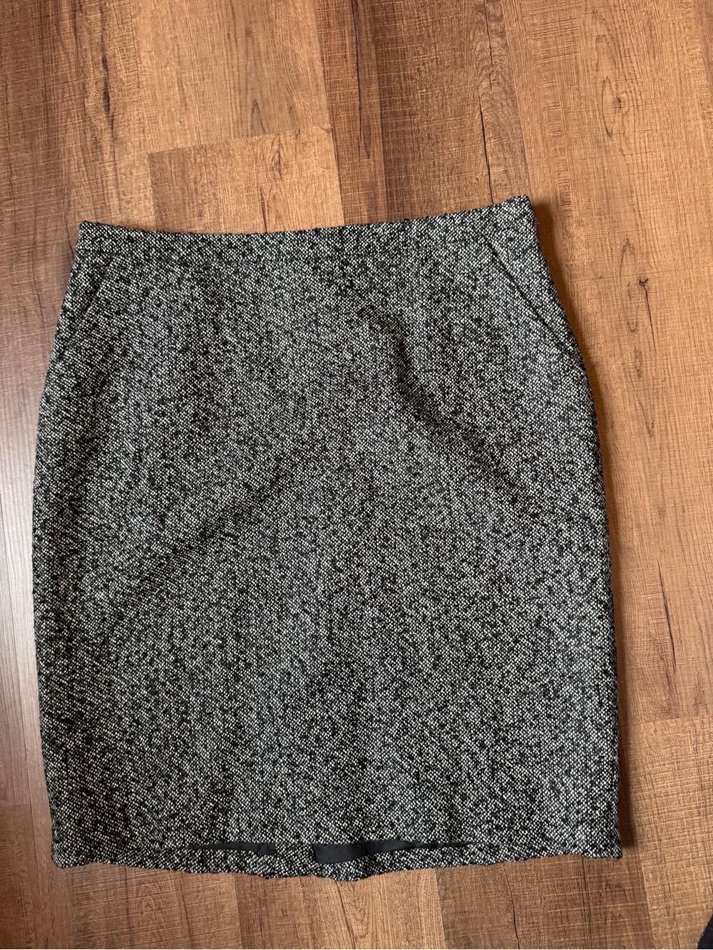 Garnet Hill Black and White Tweed Pencil Skirt